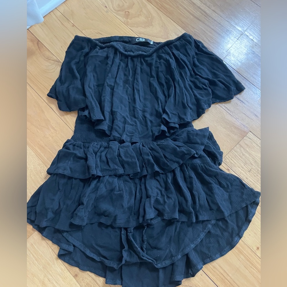 Ruffle black romper